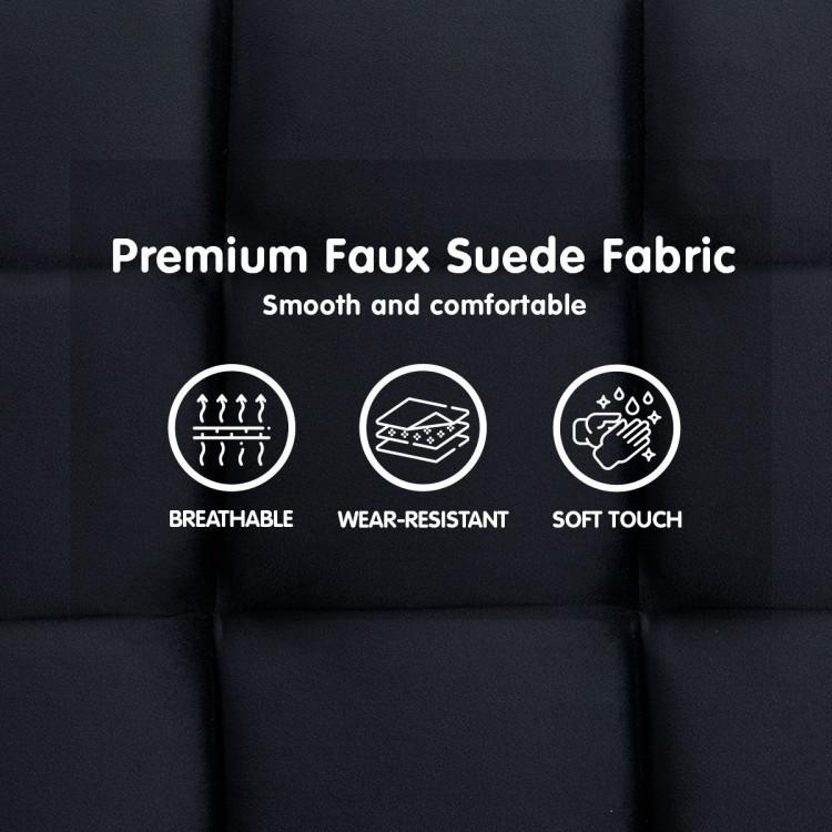 SARANTINO FAUX SUEDE FABRIC SOFA BED FURNITURE LOUNGE SEAT BLACK Sarantino