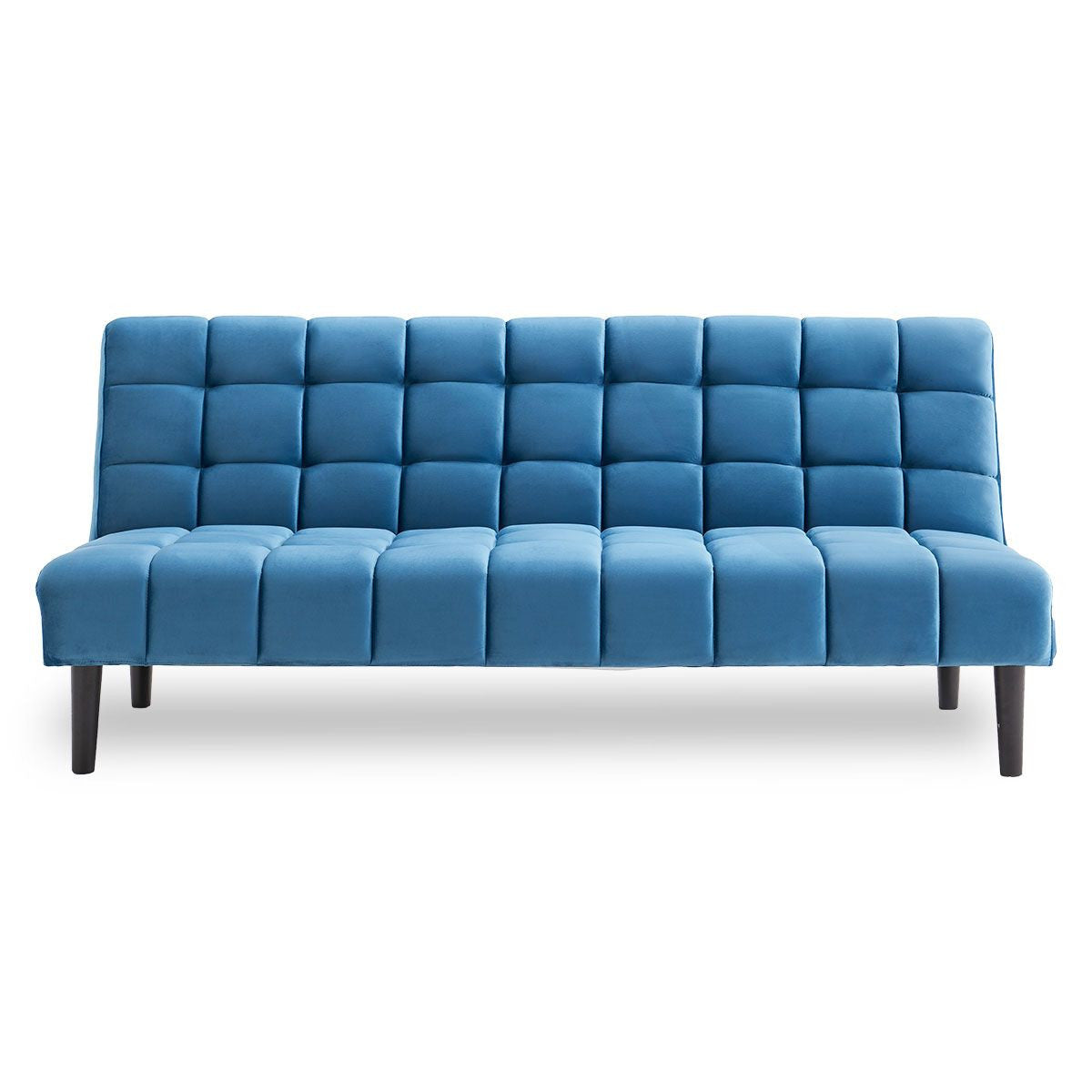 SARANTINO FAUX SUEDE FABRIC SOFA BED FURNITURE LOUNGE SEAT BLUE Sarantino