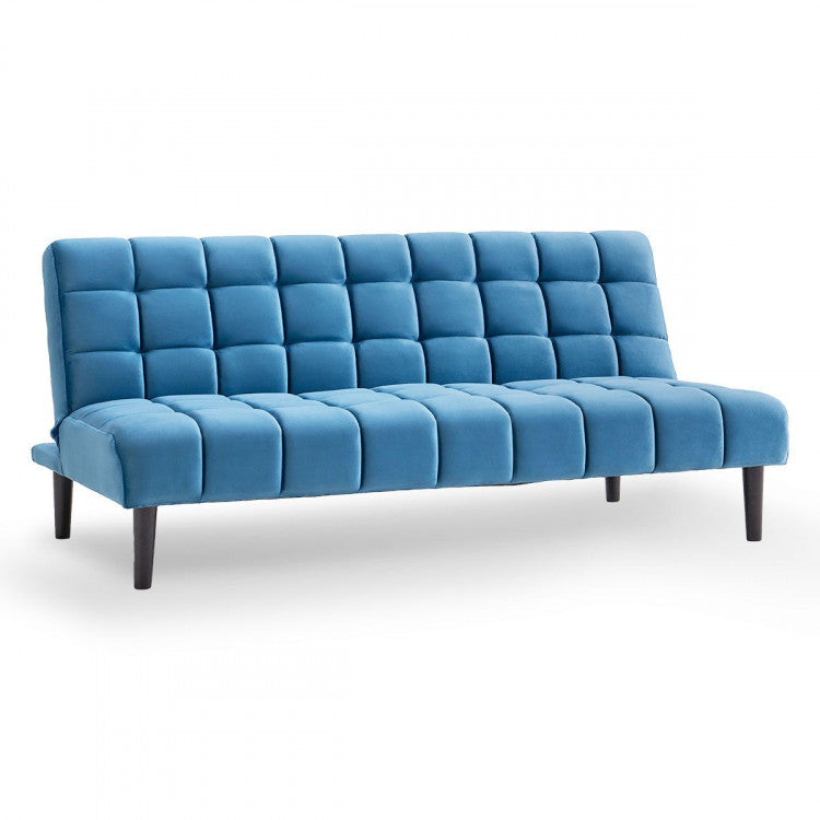 SARANTINO FAUX SUEDE FABRIC SOFA BED FURNITURE LOUNGE SEAT BLUE Sarantino