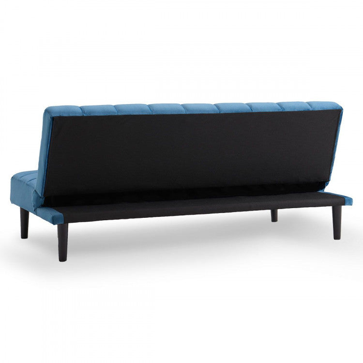 SARANTINO FAUX SUEDE FABRIC SOFA BED FURNITURE LOUNGE SEAT BLUE Sarantino