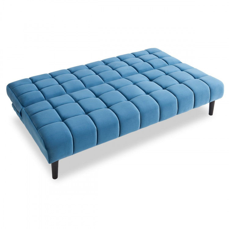 SARANTINO FAUX SUEDE FABRIC SOFA BED FURNITURE LOUNGE SEAT BLUE Sarantino