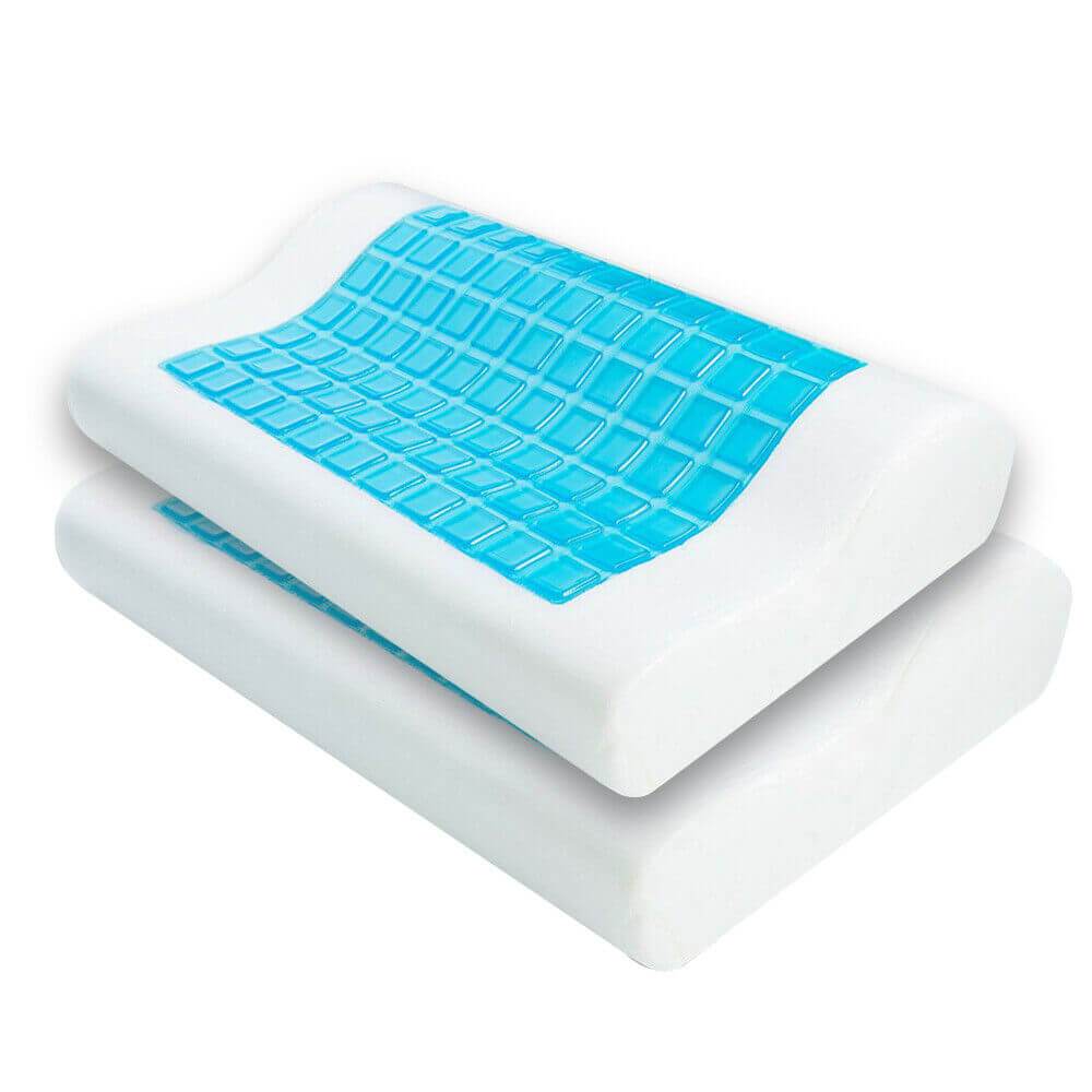 2x Supreme High Density Memory Foam Pillow Contour Cool Gel Home Hotel Top Cover Dreamz