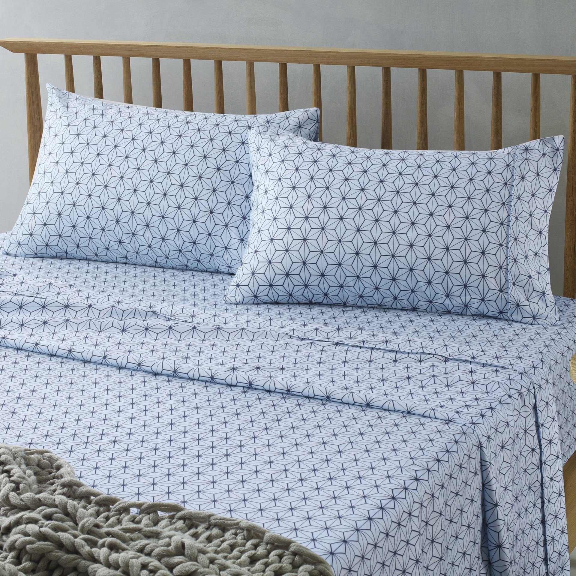 The Big Sleep Bed Sheets The Big Sleep Cubis Navy & Blue Sheet Set
