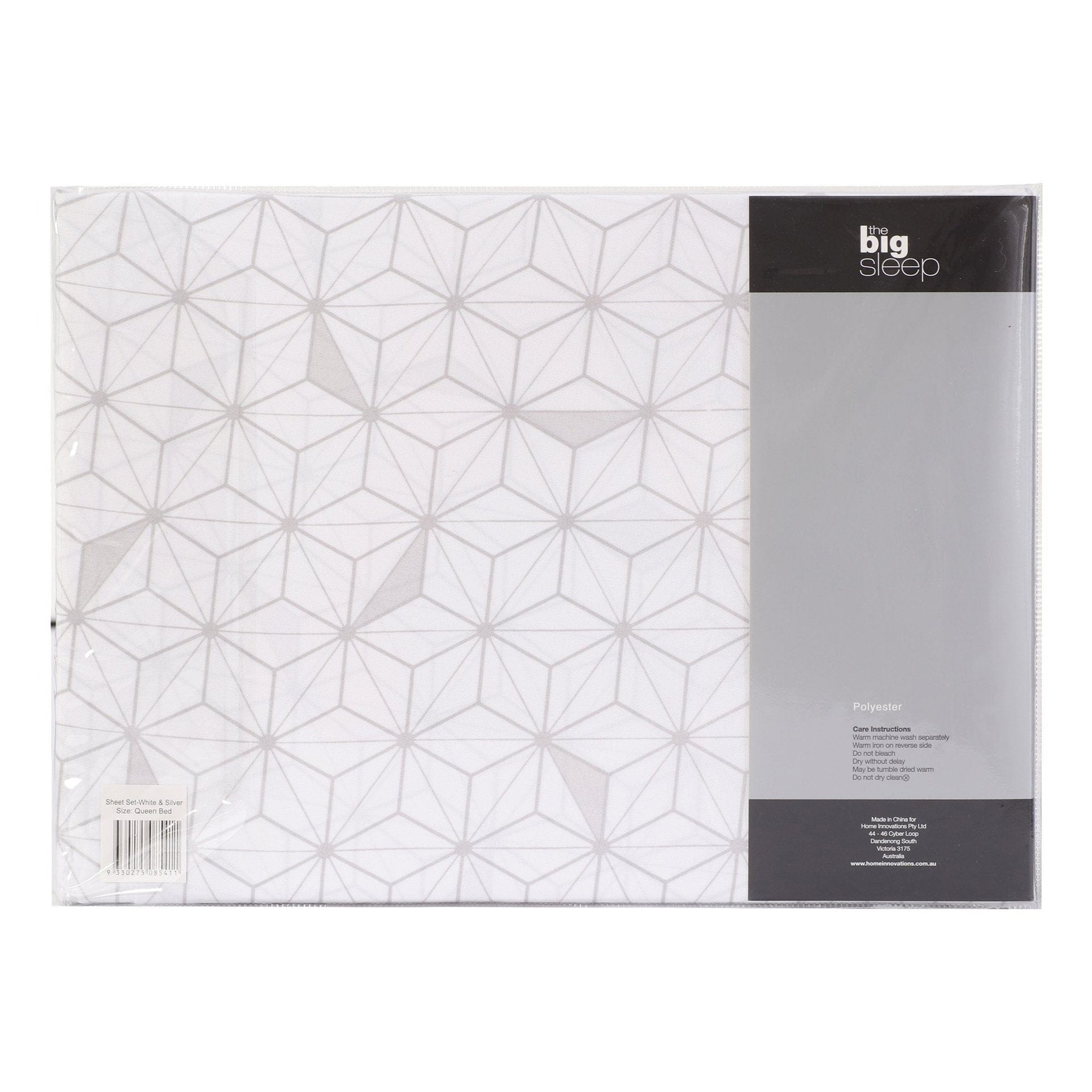 The Big Sleep Bed Sheets The Big Sleep Cubis White & Silver Sheet Set