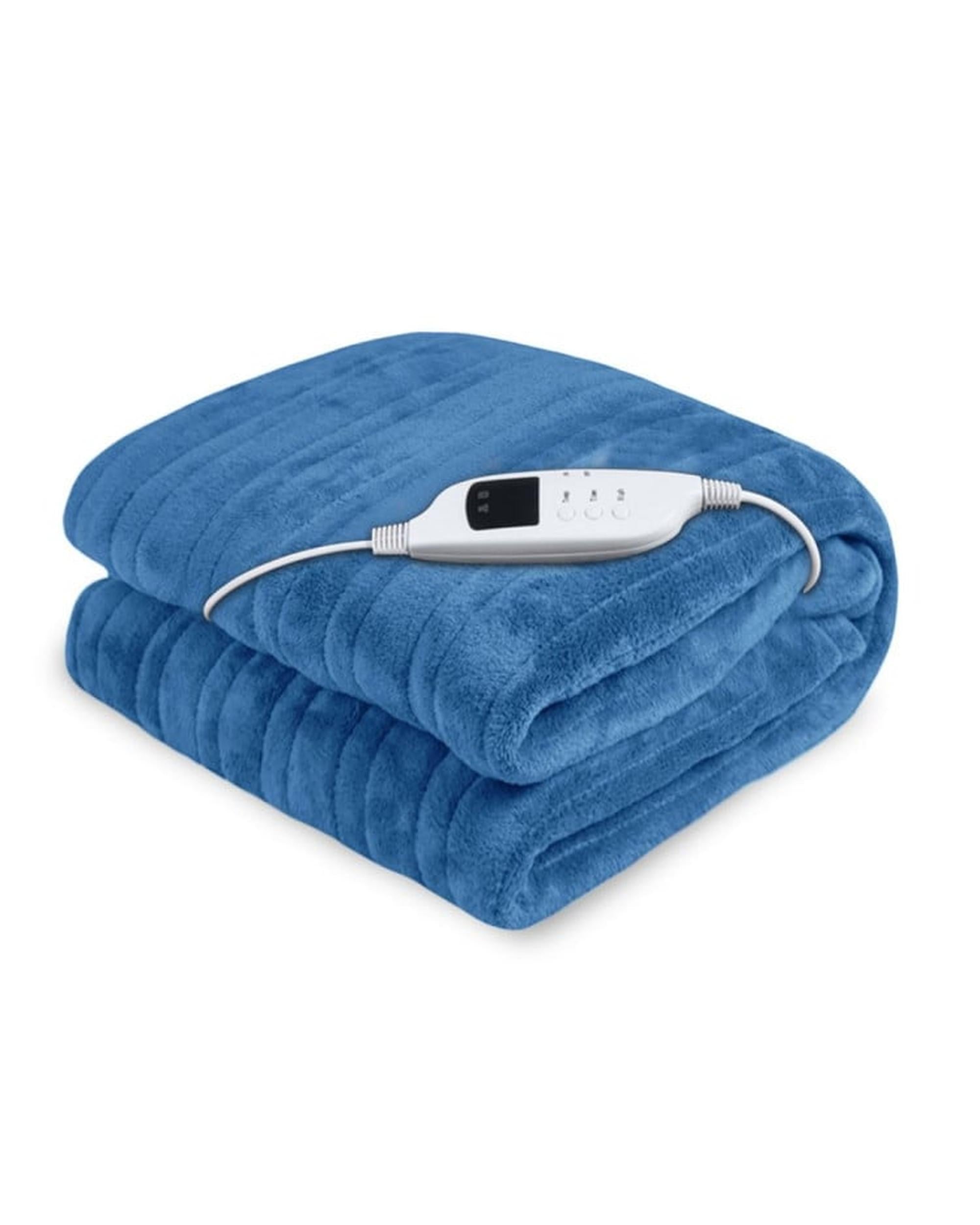 LAURA HILL HEATED ELECTRIC BLANKET CORAL WARM FLEECE WINTER BLUE Laura Hill