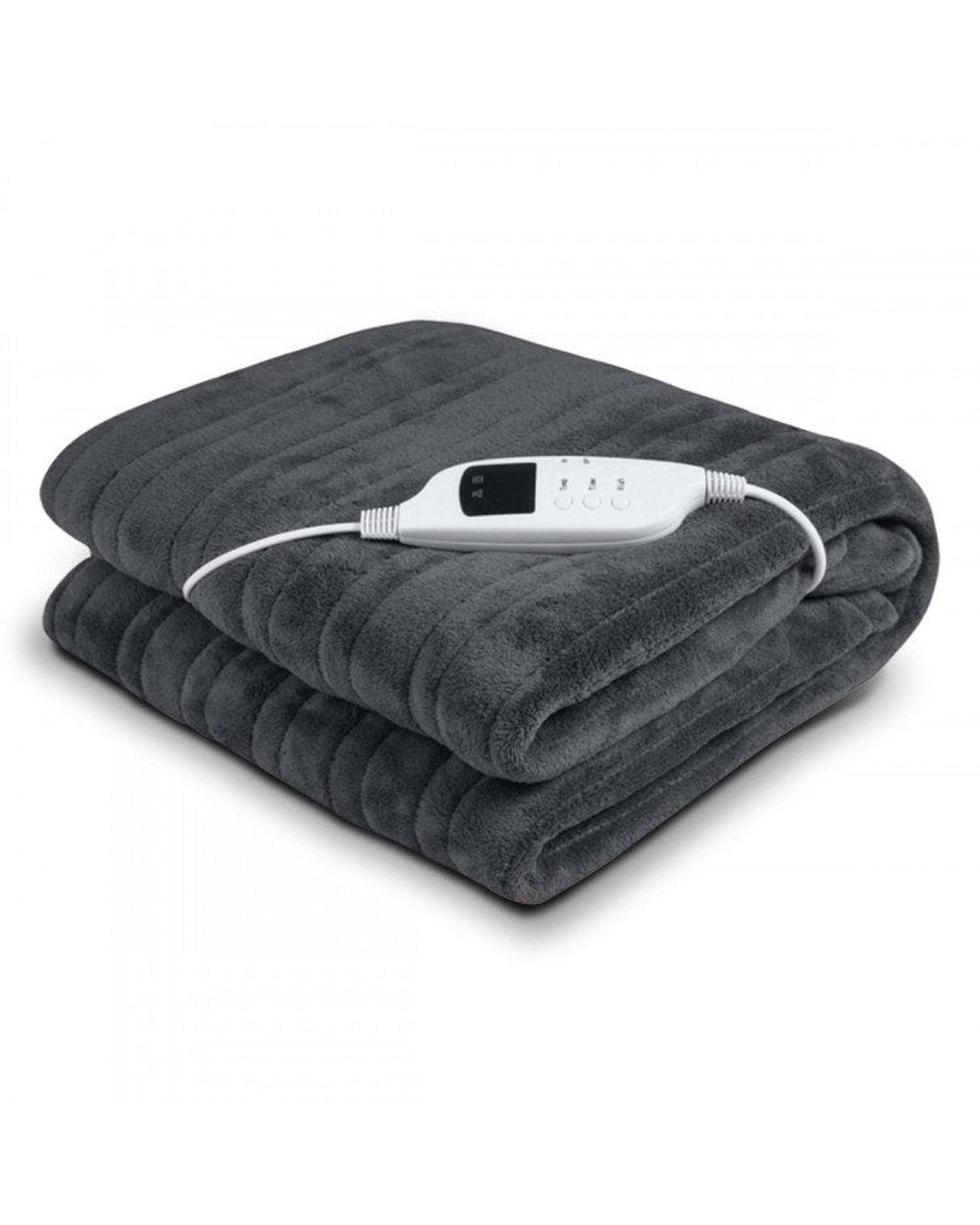 HEATED ELECTRIC BLANKET THROW RUG CORAL WARM FLEECE WINTER GREY Laura Hill