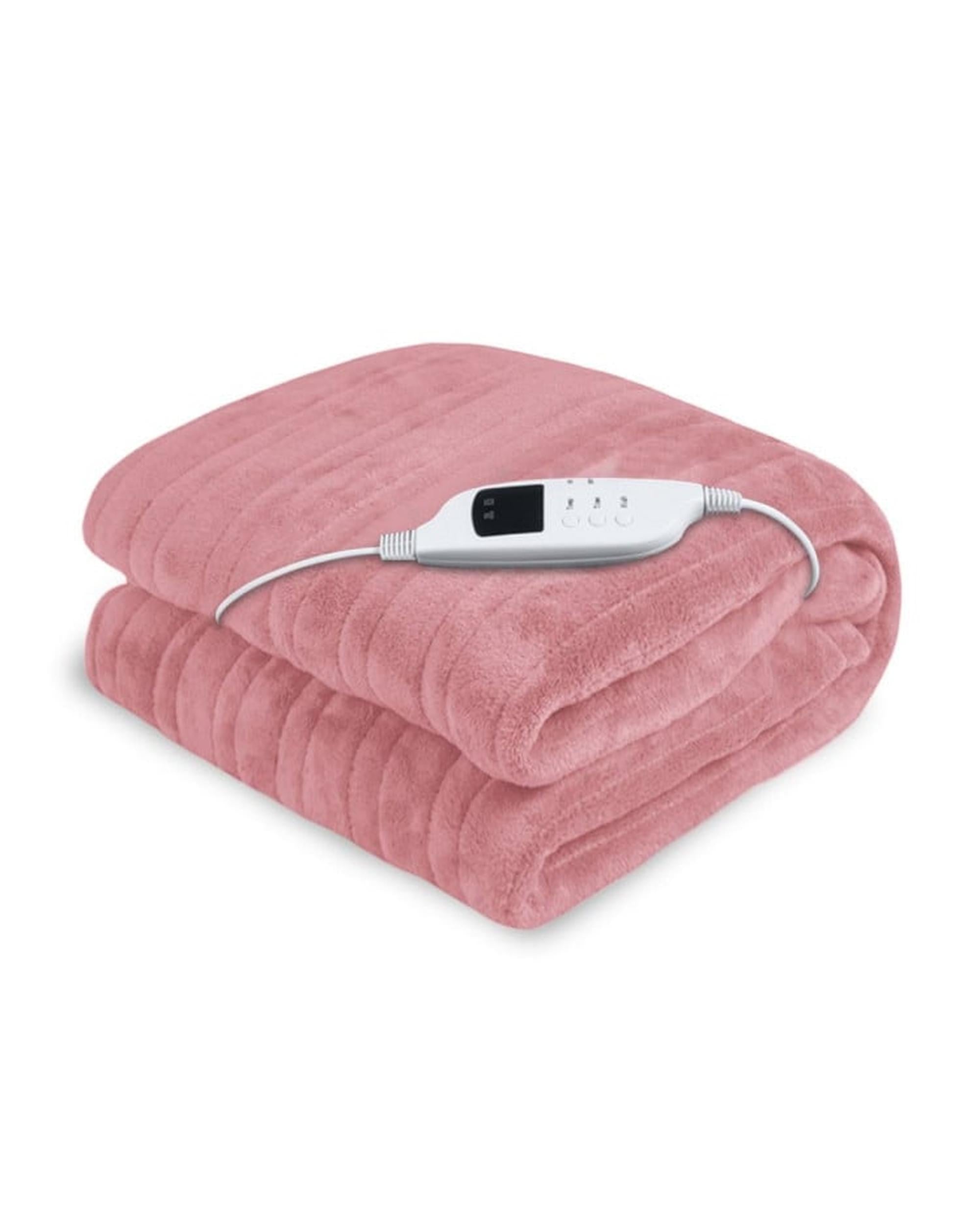 LAURA HILL HEATED ELECTRIC BLANKET THROW RUG CORAL WARM FLEECE PINK Laura Hill