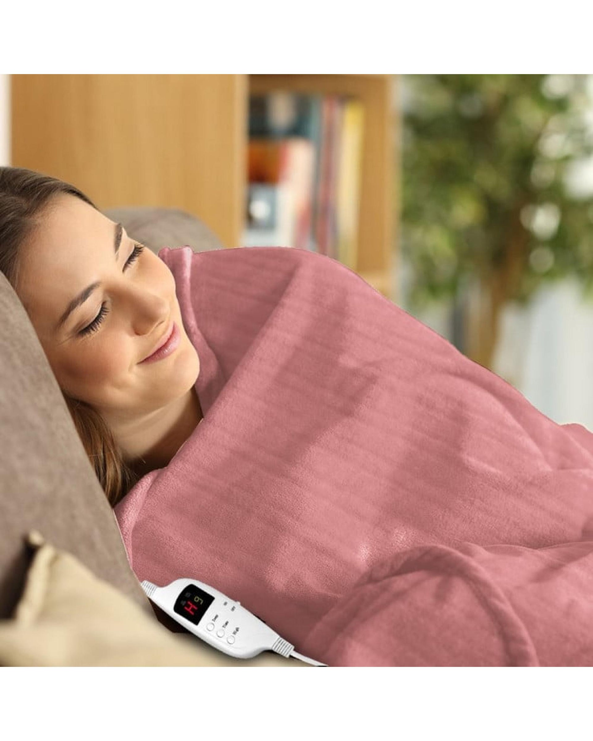 LAURA HILL HEATED ELECTRIC BLANKET THROW RUG CORAL WARM FLEECE PINK Laura Hill