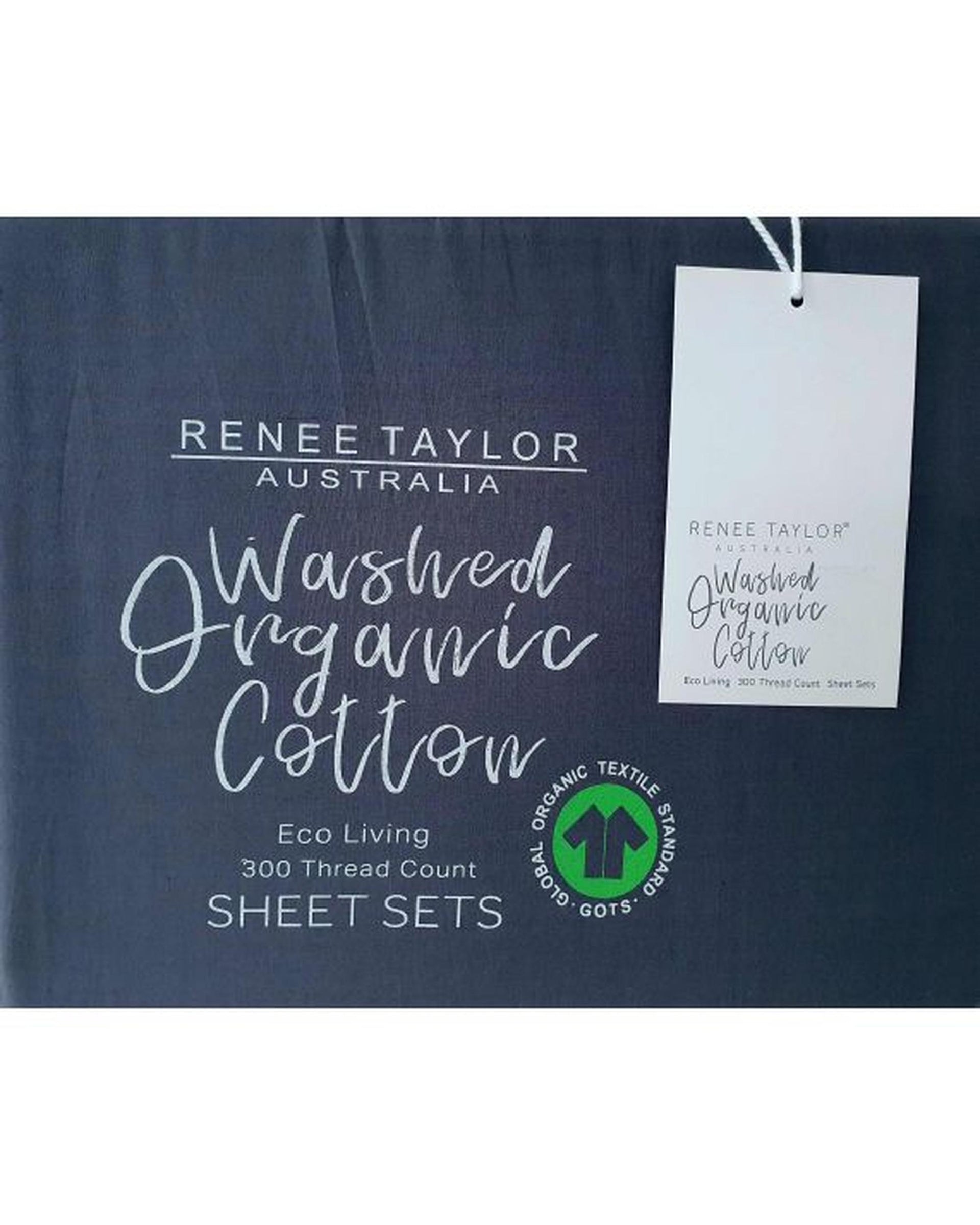 Renee Taylor 300 Thread Count 100 % Organic Cotton Sheet Sets - Turbulence Renee Taylor