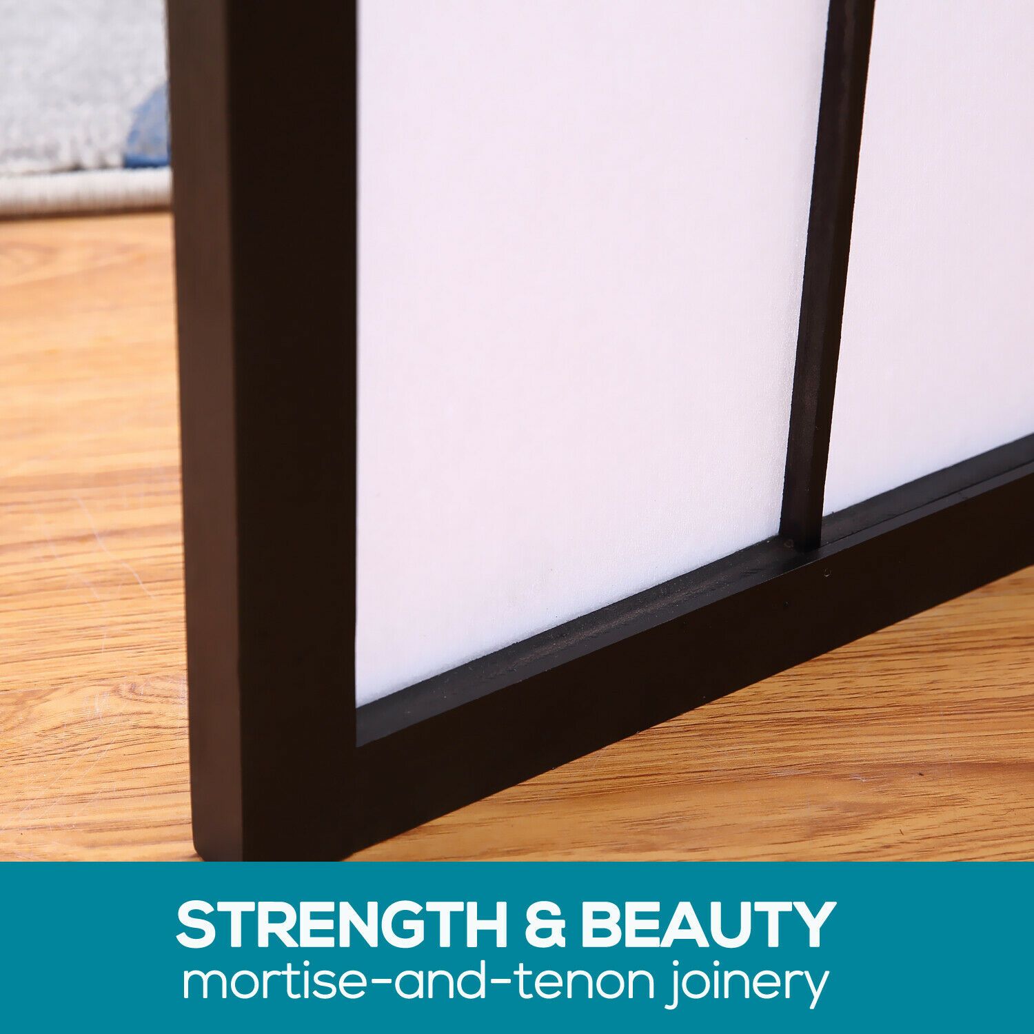 Three Panel Free Standing Foldable  Room Divider Privacy Screen Bamboo Print Levede