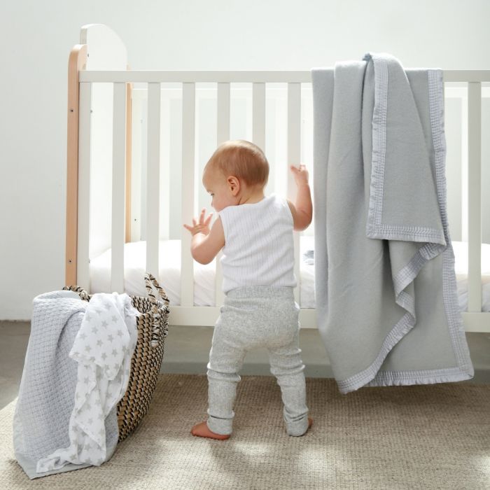 Onkaparinga Baby Australian Wool Blanket Silver Cot Onkaparinga