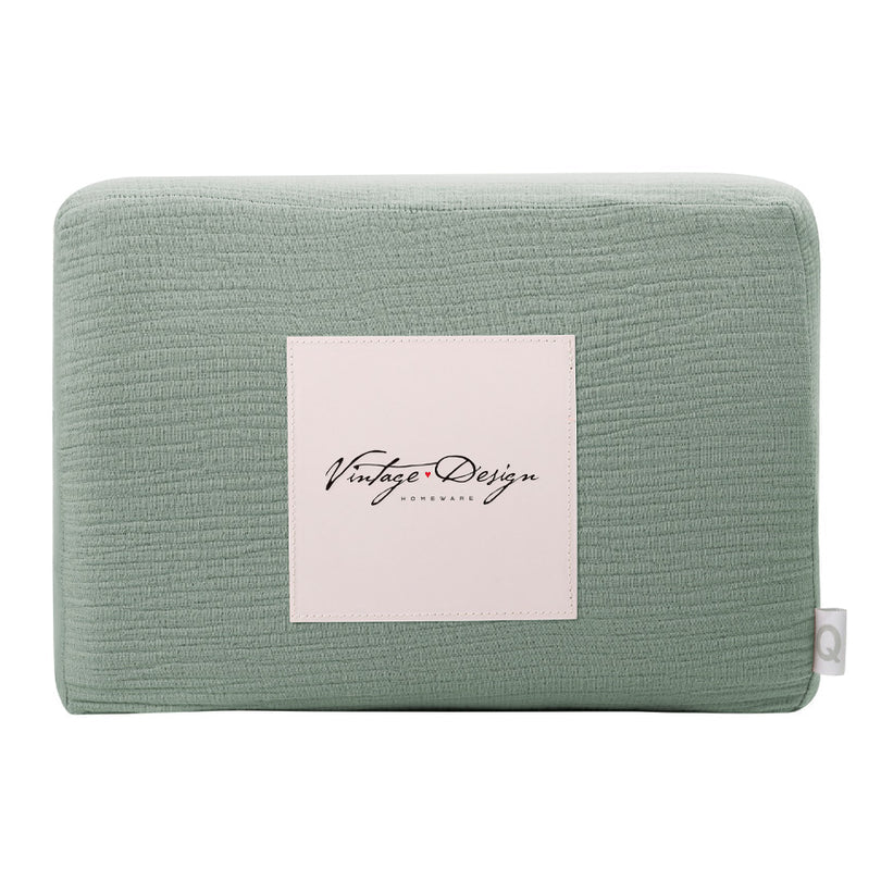 Vintage Design Hugo Reversible Quilt Cover Set Range Sage and Clay Vintage Design