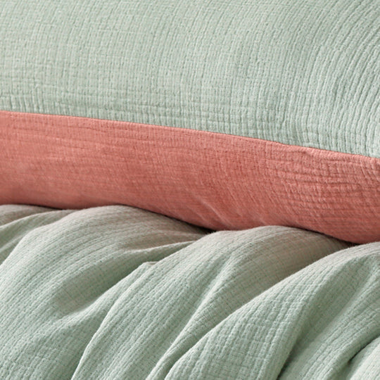 Vintage Design Hugo Reversible Quilt Cover Set Range Sage and Clay Vintage Design