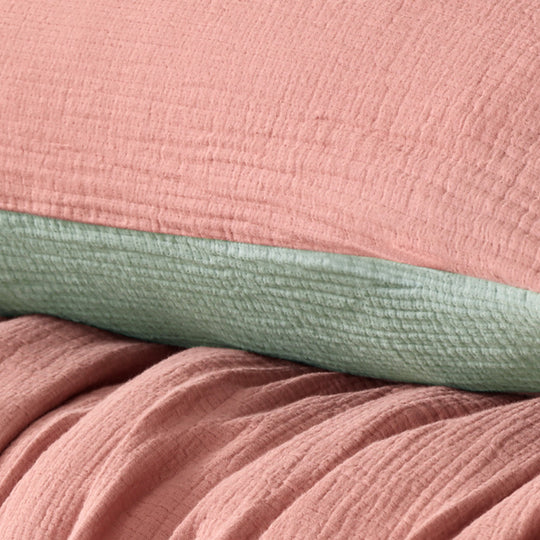 Vintage Design Hugo Reversible Quilt Cover Set Range Sage and Clay Vintage Design