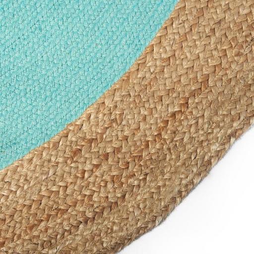 Vintage Design Maha Aqua/Natural Jute Handloom Round Rug Vintage Design