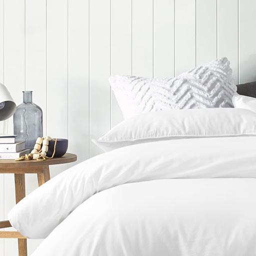 Vintage Design WHITE Lee Washed Cotton Quilt Cover Set Vintage Design