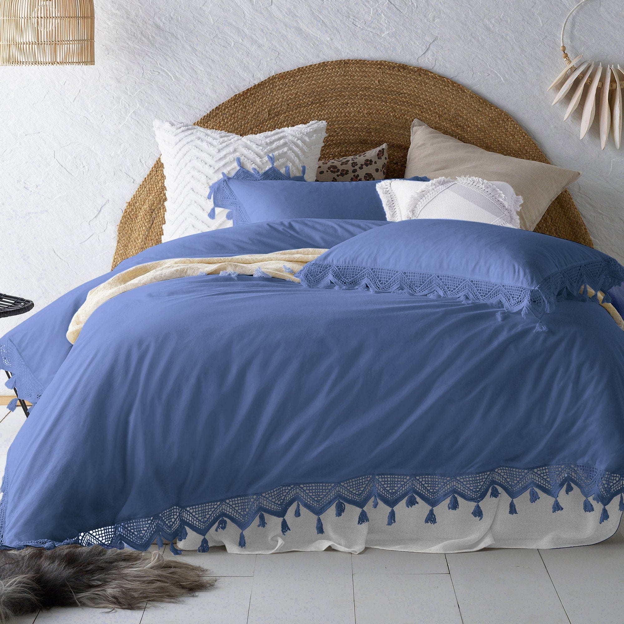 Vintage Design Quilt Cover Vintage Design Blue Gypsy 250TC Cotton Quilt Cover Set