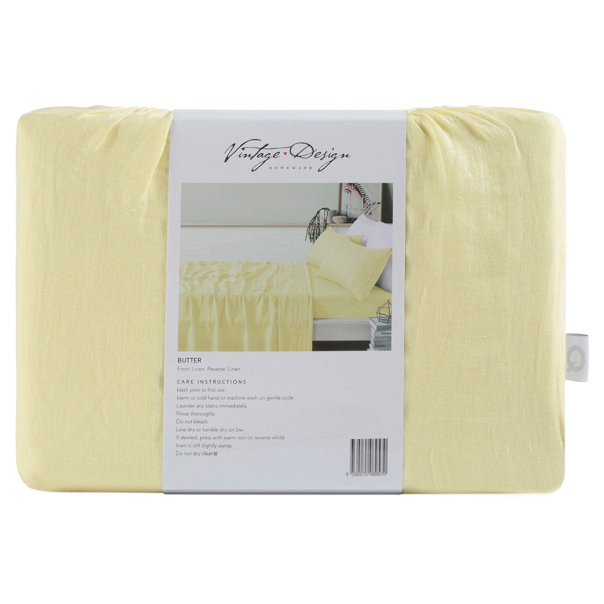 Vintage Design Bed Sheets Vintage Design Butter French 100% Linen Sheet Set