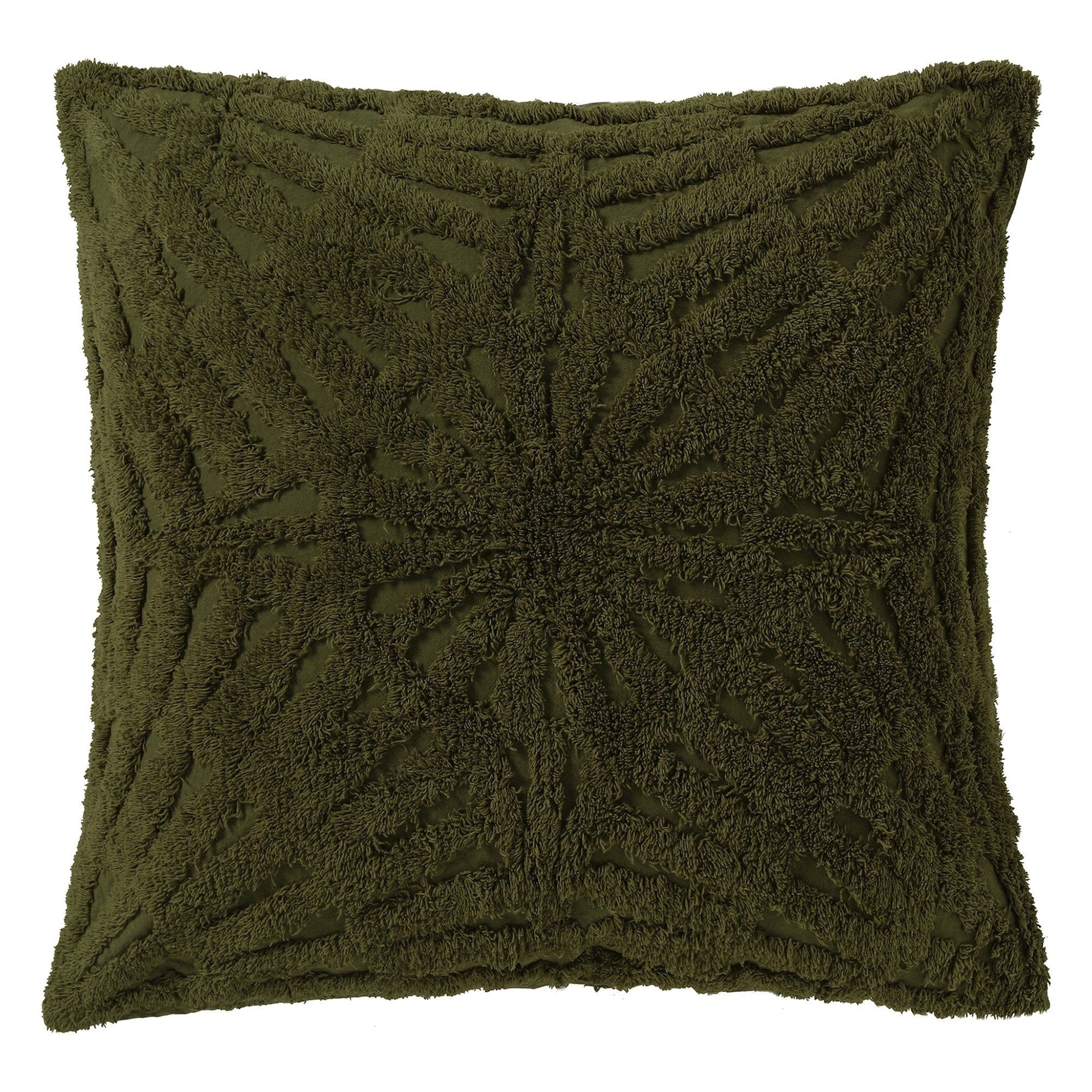 Vintage Design Pillowcase Vintage Design European Pillowcase Carmen Cotton Chenille - Olive