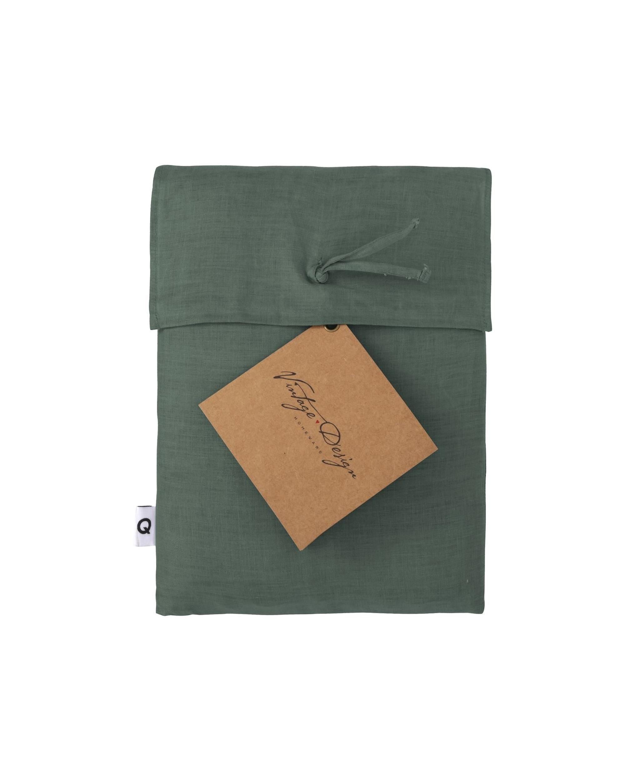 Vintage Design Quilt Cover Vintage Design Sea Green 100% Hemp Quilt Cover Set