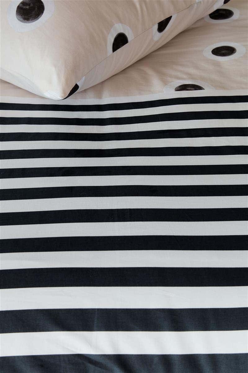 vtWomen Quilt Cover vTWomen Stripe and Eye Natural Cotton Quilt Cover Set