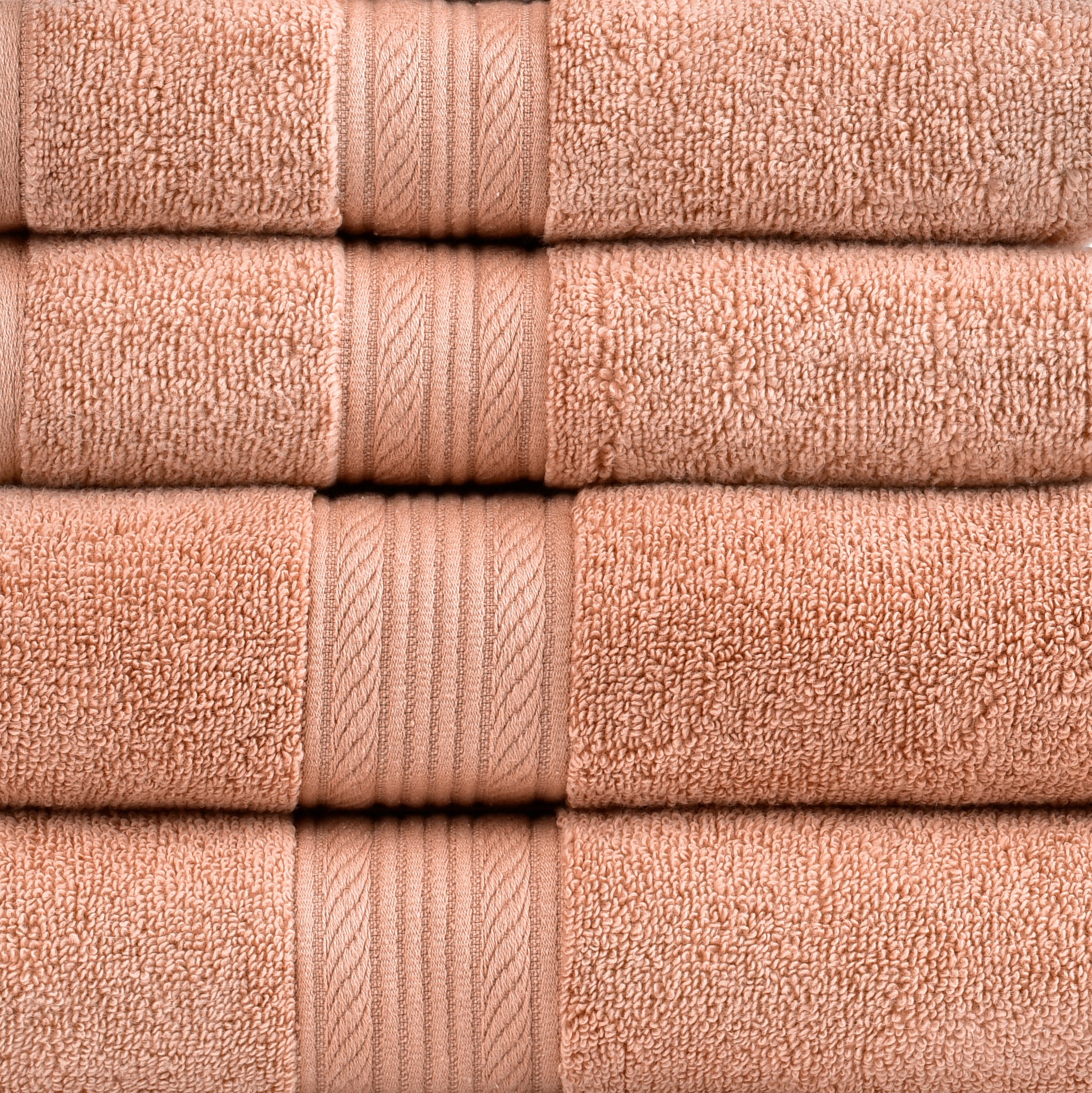 Amelia 500GSM 100% Cotton Towel Set -Zero Twist 6 Pieces -Dusty Coral Amelia