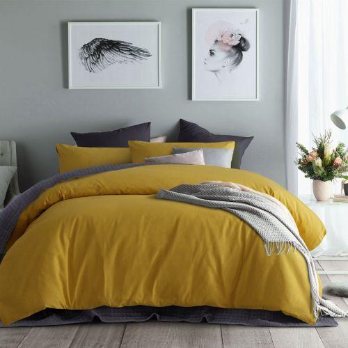 Accessorize Ochre Waffle Cotton Waffle Quilt Cover Sets Accessorize