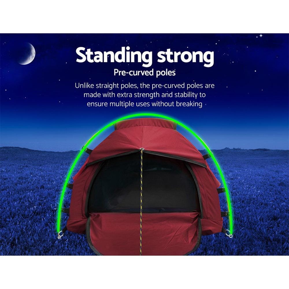 Weisshorn Outdoor Sleeping Biker Swag Camping Tent Single Canvas Swags Biking Hiking Beach