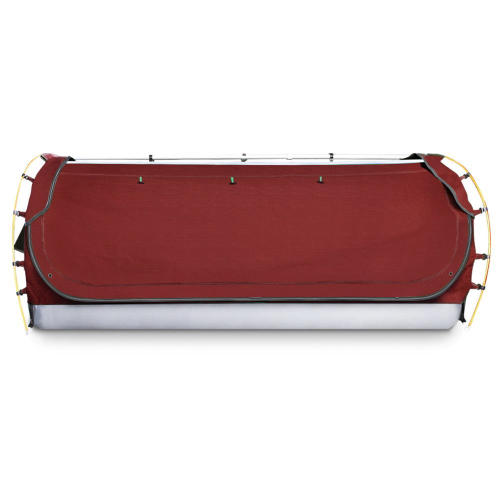 Weisshorn Outdoor Sleeping Double Swag Camping Swags Canvas Free Standing Dome Tent Red with 7CM Mattress