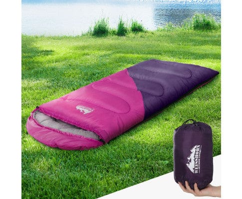 Weisshorn Outdoor Sleeping Sleeping Bag 136cm Kids Camping Hiking Winter Pink