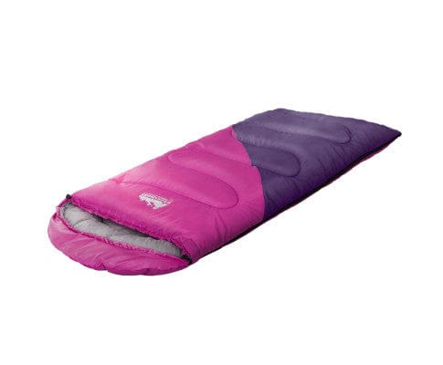 Weisshorn Outdoor Sleeping Sleeping Bag 136cm Kids Camping Hiking Winter Pink