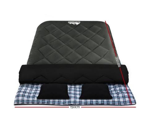 Weisshorn Outdoor Sleeping Sleeping Bag Bags Double Camping Hiking -10°C to 15°C Tent Winter Thermal Grey