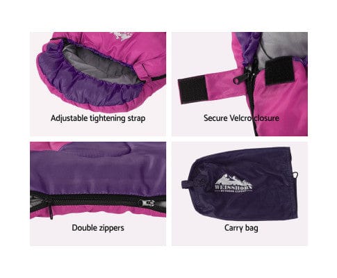 Weisshorn Outdoor Sleeping Sleeping Bag Bags Kid 172cm Camping Hiking Thermal Pink