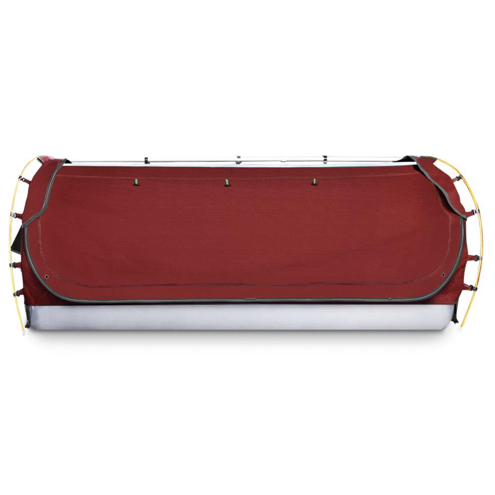 Weisshorn Outdoor Sleeping Swag King Single Camping Swags Canvas Free Standing Dome Tent Red with 7CM Mattress