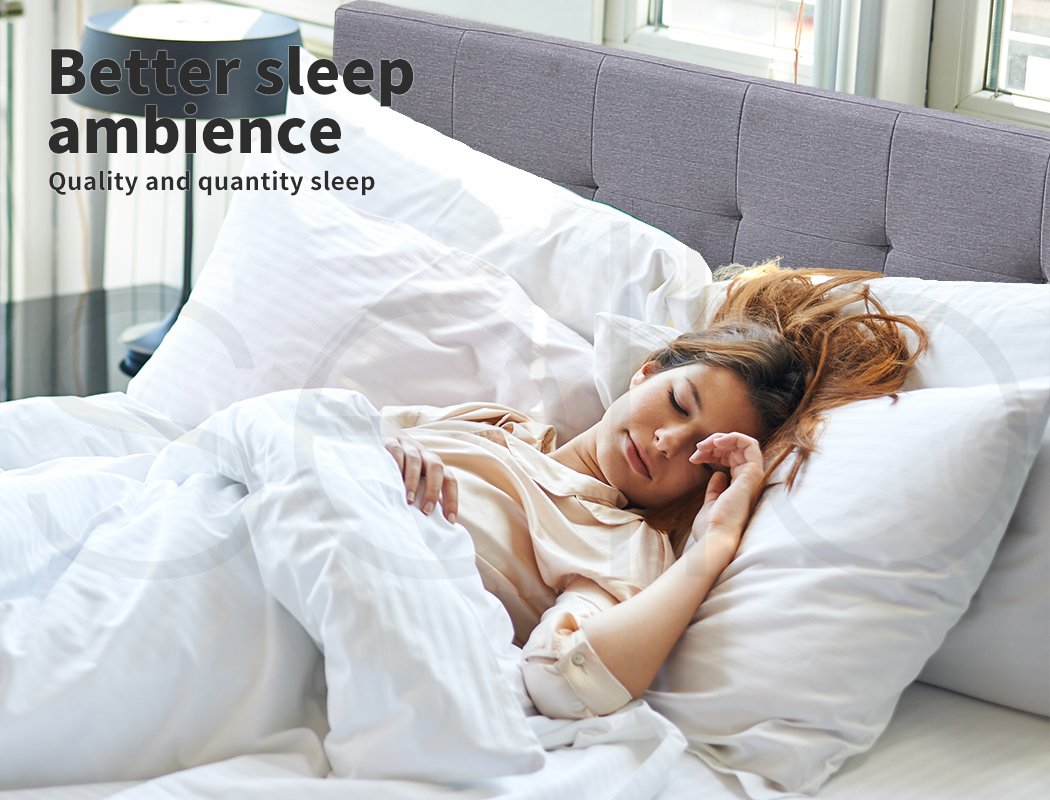 Bed Frame Base With Storage Drawer Mattress Wooden Fabric King Dark Grey Levede