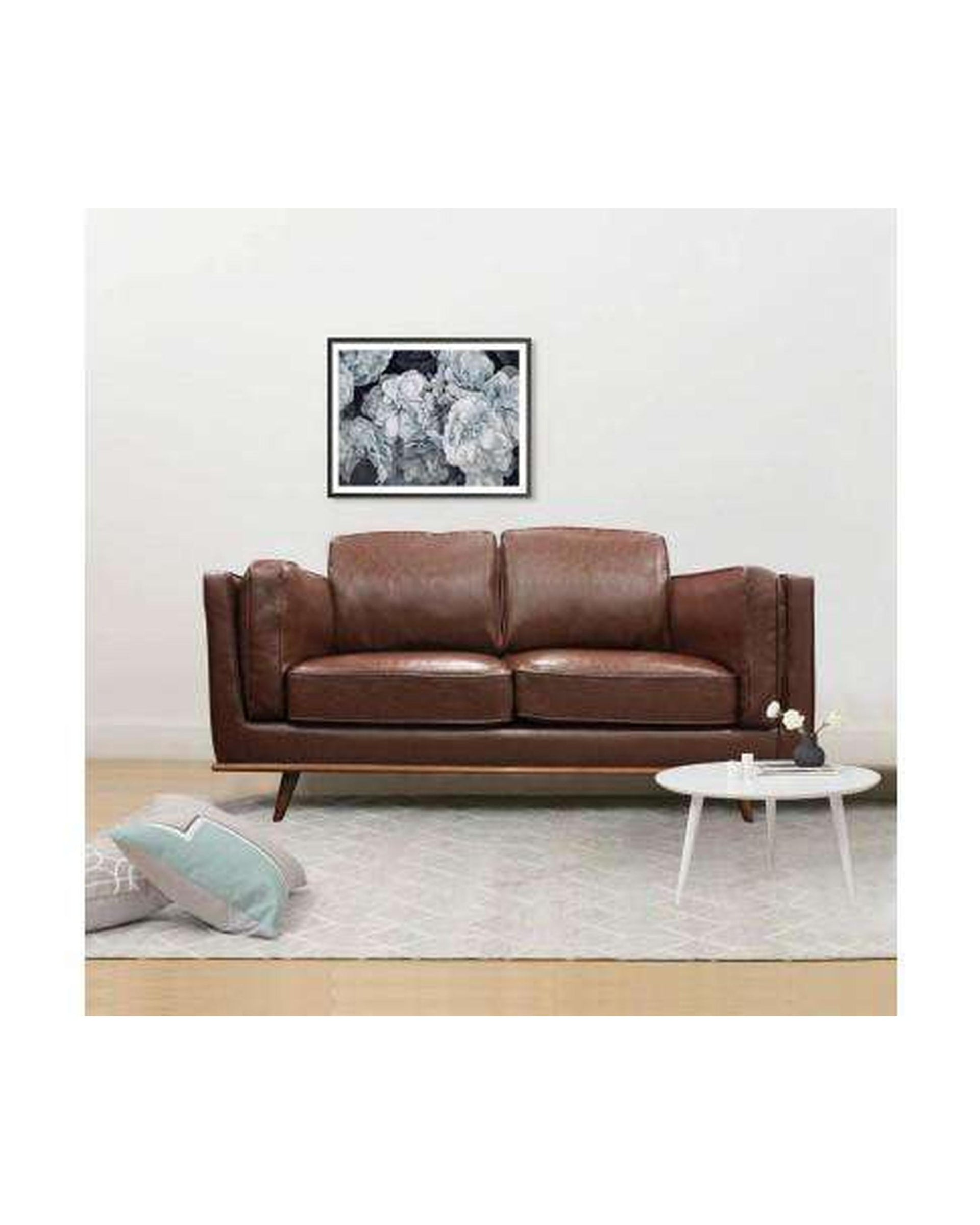 Leatherette Brown York Sofa 2 Seater Melbournians Furniture