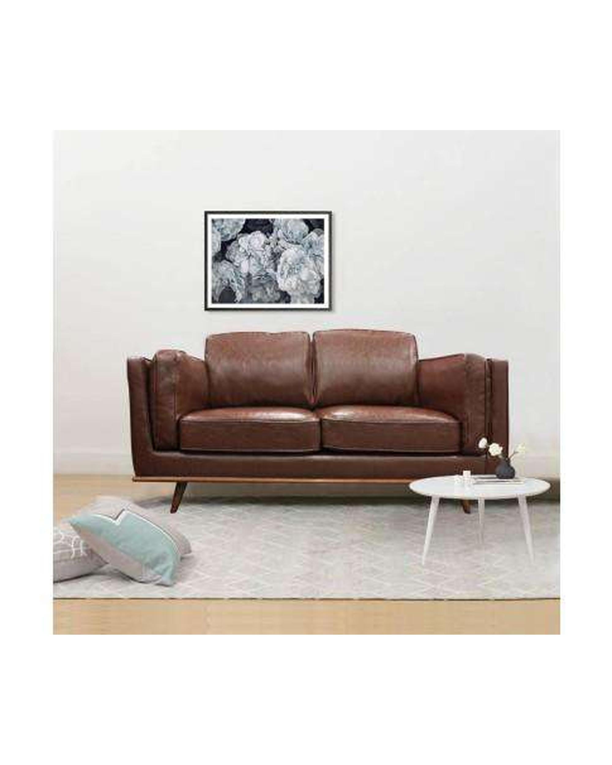 Leatherette Brown York Sofa 2 Seater Melbournians Furniture